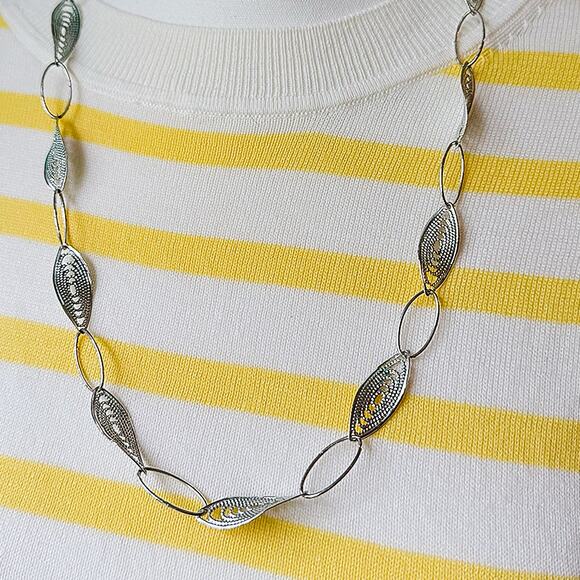 Brighton Women's Delicate 26" Sterling Silver Vermeil Enamel Leaf Necklace - Picture 10 of 10